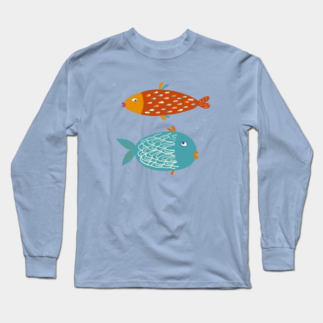 Salty Fish Long Sleeve T-Shirt by NicSquirrell